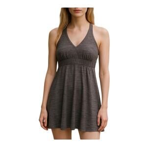ZeroXposur Large Ash Grey Space-Dyed Athletic Dress | Racerback Activewear